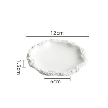 Irregular Stone Textured Ruffled Ceramic Plate | 3CARATS