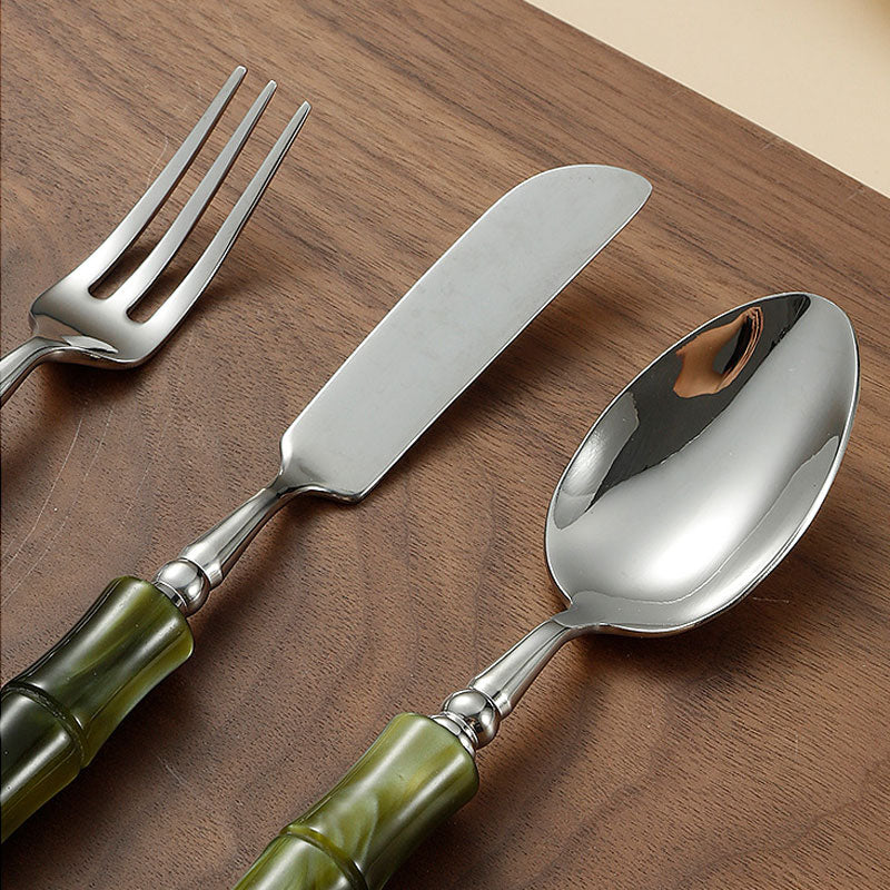 Japanese Bamboo Style Stainless Steel Cutlery Set | 3CARATS