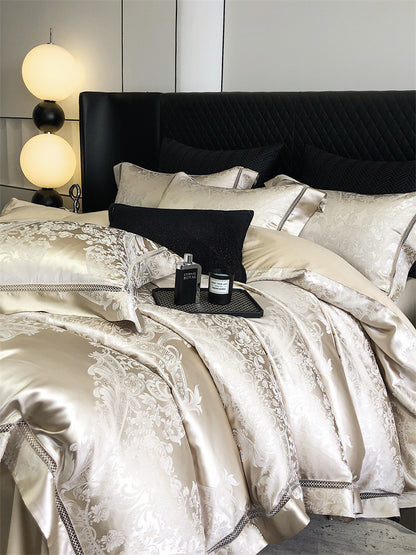 LISBON Elegent Luxury Jacquard Cotton Bedding Set | 3CARATS