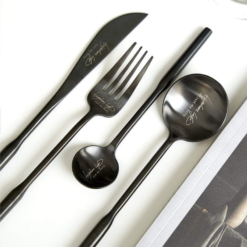LUCIEN Round Handle Stainless Steel Cutlery Set | 3CARATS