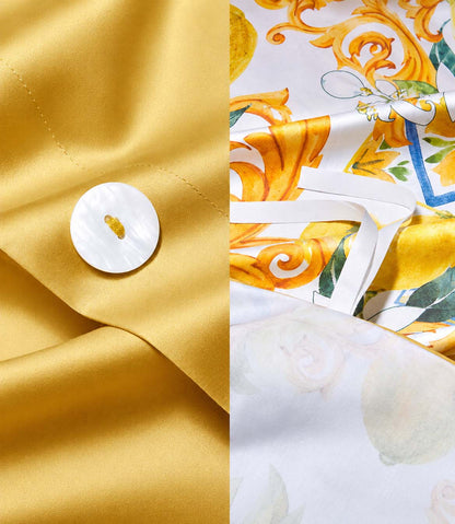 Lemon Print Luxury Cotton Bedding Set  | 3CARATS