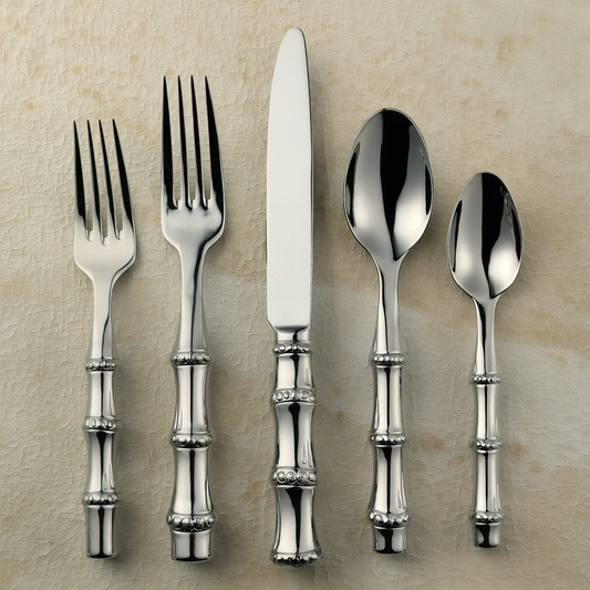 Luxury Bamboo Inspired Stainless Steel Cutlery Set | 3CARATS