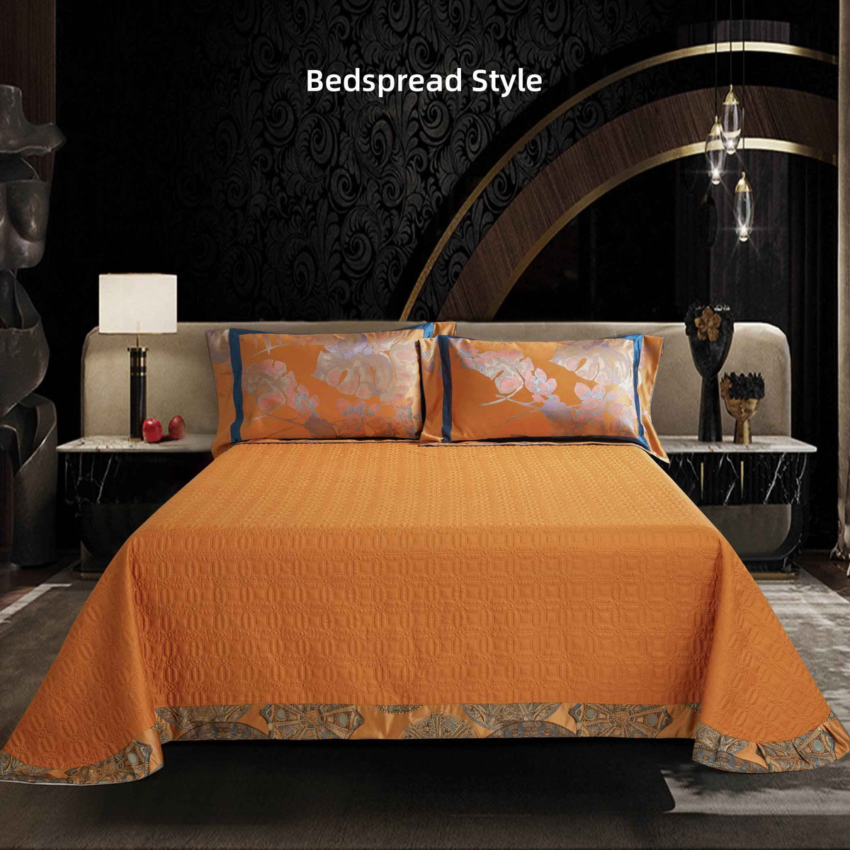 Luxury Botanical Floral Silk-Feel Bedding Set | 3CARATS