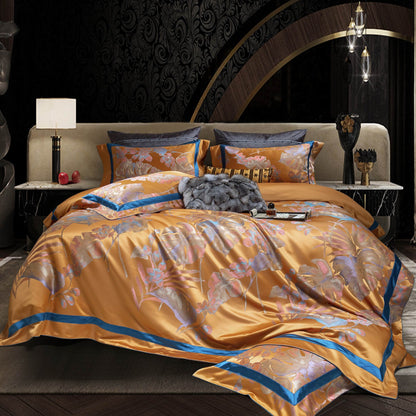 Luxury Botanical Floral Silk-Feel Bedding Set | 3CARATS