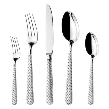 Luxury Gold Finish Rope Texture Flatware Set | 3CARATS