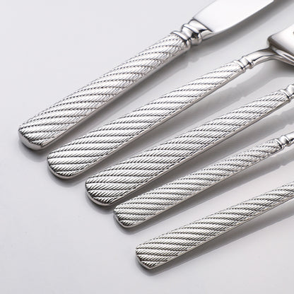 Luxury Gold Finish Rope Texture Flatware Set | 3CARATS