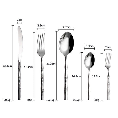 Luxury Imperial Bamboo Stainless Steel Flatware Set | 3CARATS