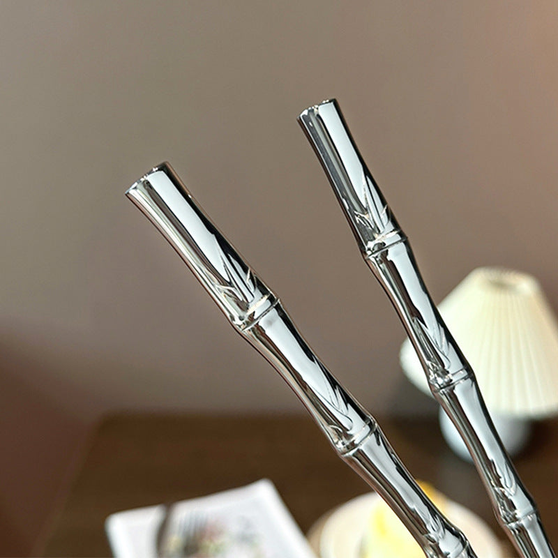 Luxury Imperial Bamboo Stainless Steel Flatware Set | 3CARATS