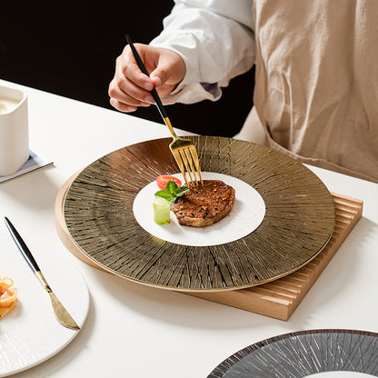 Luxury Bamboo Pattern Ceramic Dinner Plate | 3CARATS