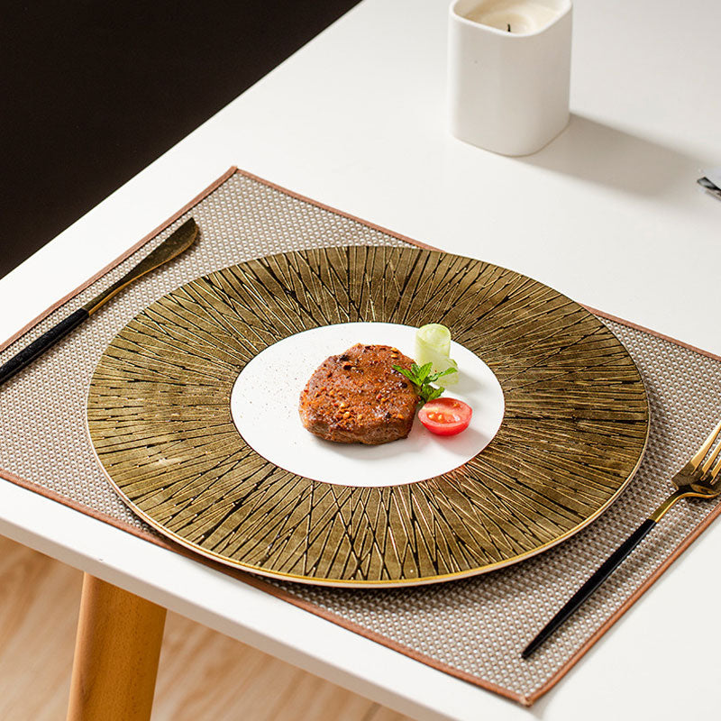 Luxury Bamboo Pattern Ceramic Dinner Plate | 3CARATS