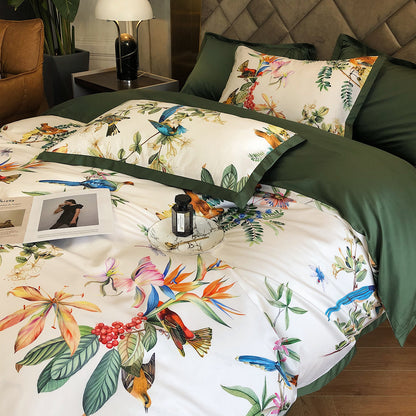 Luxury Birds Garden Long-Staple Cotton Bedding Set | 3CARATS