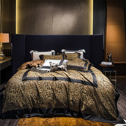 Luxury Egyptian Cotton Leopard Print Bedding Set | 3CARATS