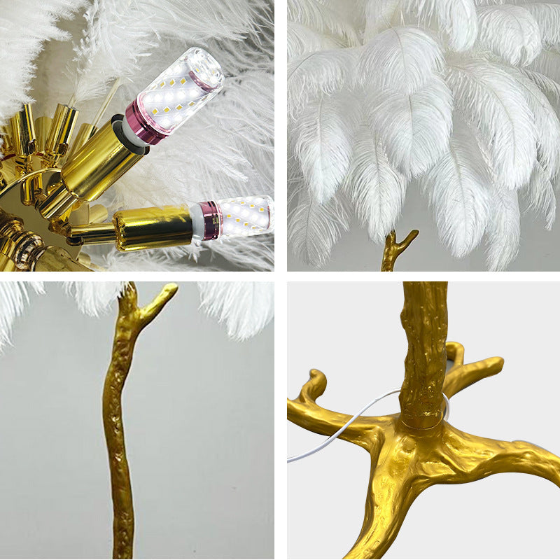 Luxury Ostrich Feather Led Floor Lamp | 3CARATS