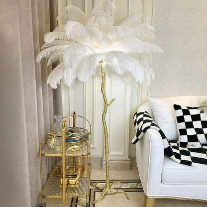 Luxury Ostrich Feather Led Floor Lamp | 3CARATS