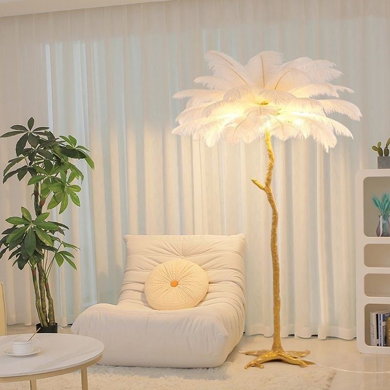 Luxury Ostrich Feather Led Floor Lamp | 3CARATS