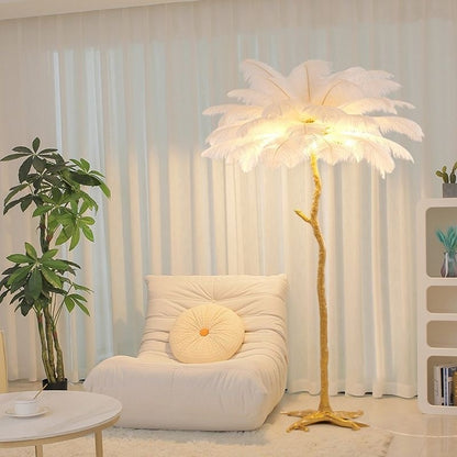Luxury Ostrich Feather Led Floor Lamp | 3CARATS