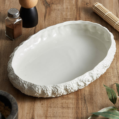 Luxury Rock-Pattern Large Ceramic Fish Platter | 3CARATS