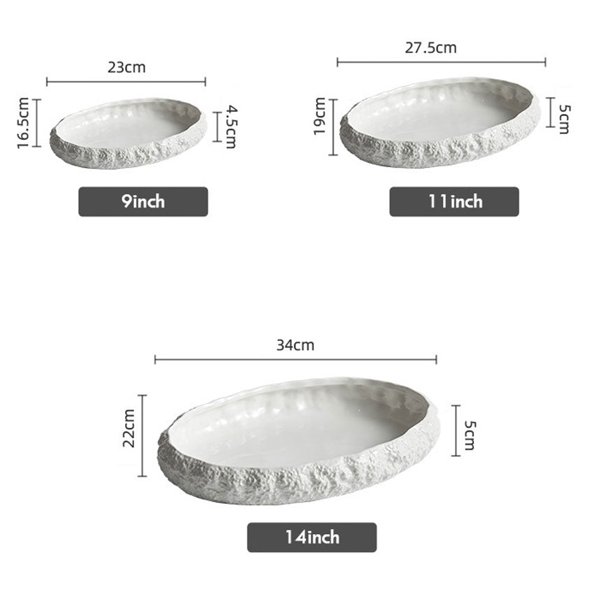 Luxury Rock-Pattern Large Ceramic Fish Platter | 3CARATS