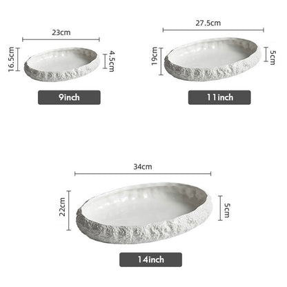 Luxury Rock-Pattern Large Ceramic Fish Platter | 3CARATS