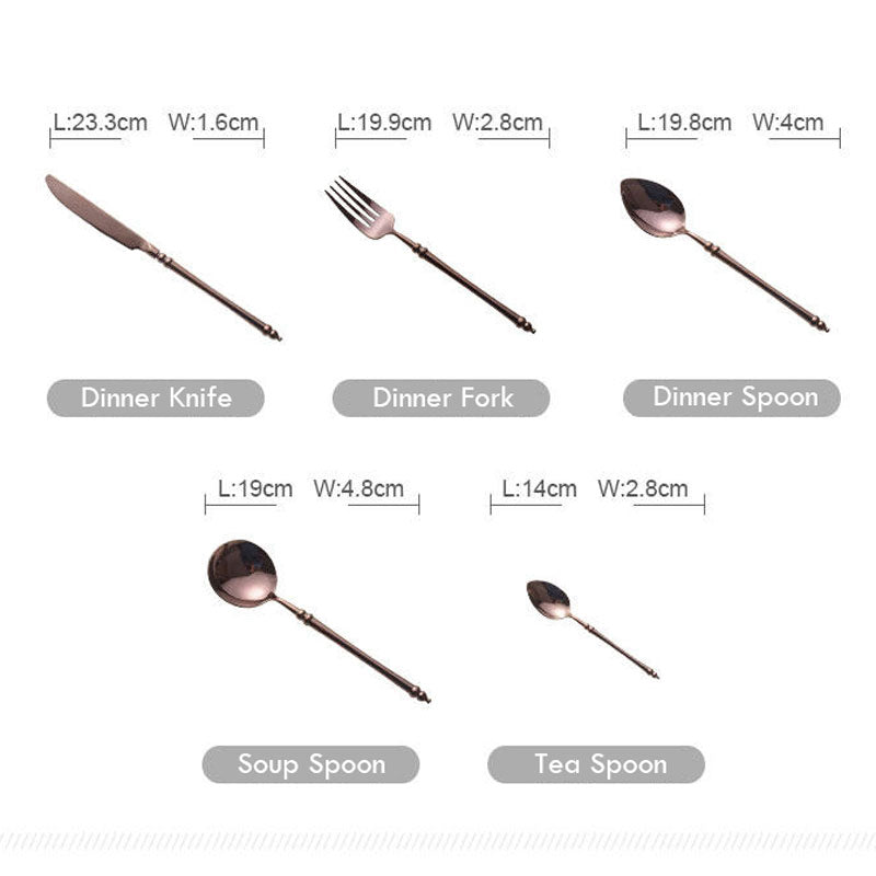 Luxury Rose Gold Bamboo Cutlery Set | 3CARATS