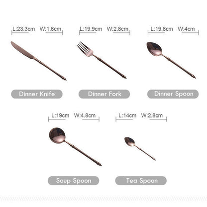 Luxury Rose Gold Bamboo Cutlery Set | 3CARATS
