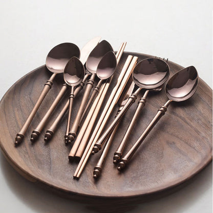 Luxury Rose Gold Bamboo Cutlery Set | 3CARATS