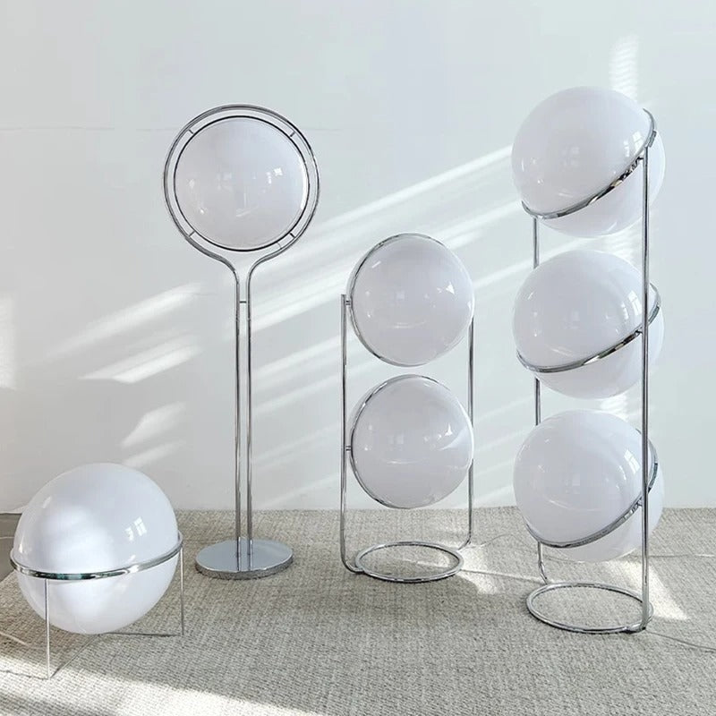 Mid-Century Nordic Chrome Globe Floor Lamp | 3CARATS