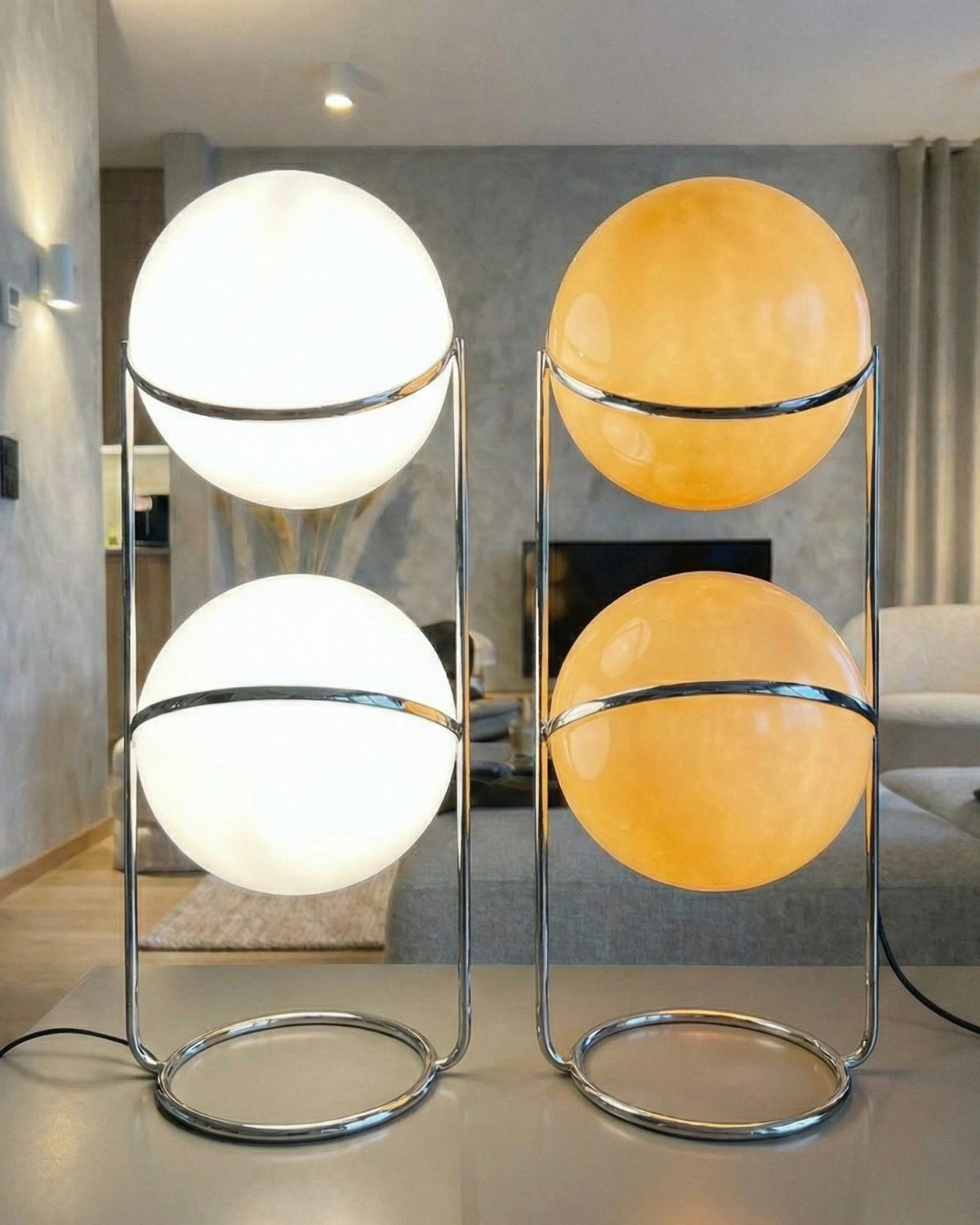 Mid-Century Nordic Chrome Globe Floor Lamp | 3CARATS