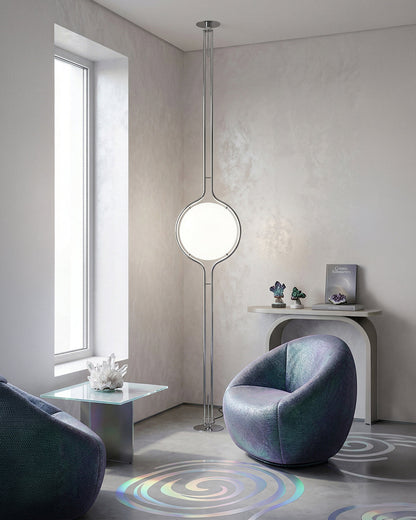 Mid-Century Nordic Chrome Globe Floor Lamp | 3CARATS