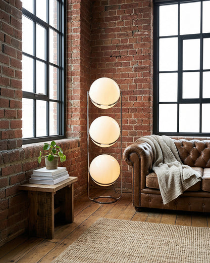 Mid-Century Nordic Chrome Globe Floor Lamp | 3CARATS