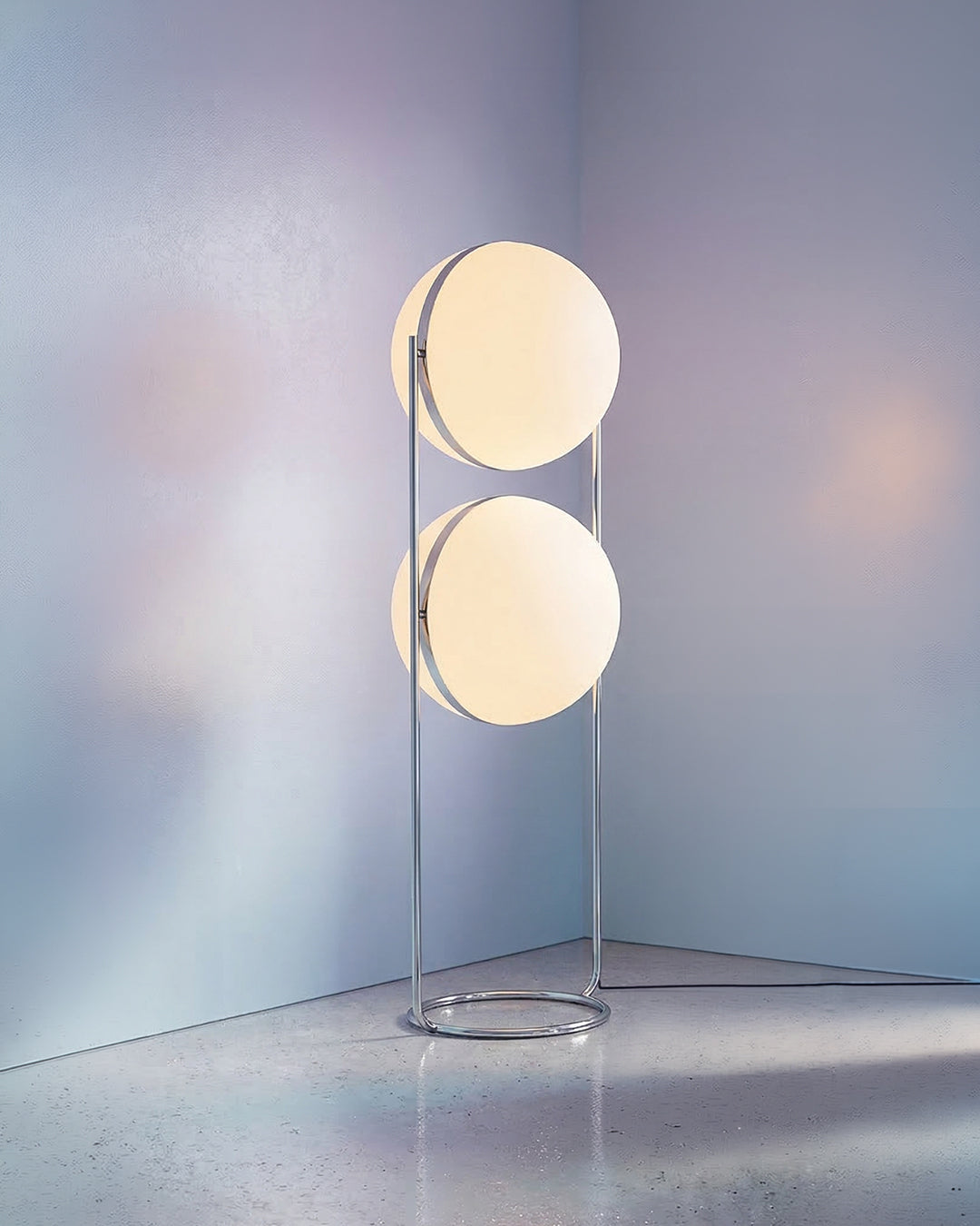 Mid-Century Nordic Chrome Globe Floor Lamp | 3CARATS