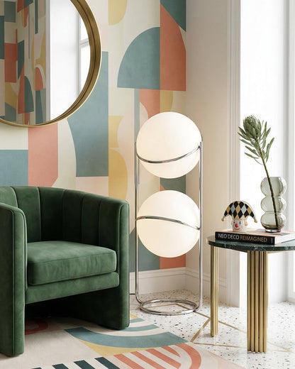 Mid-Century Nordic Chrome Globe Floor Lamp | 3CARATS