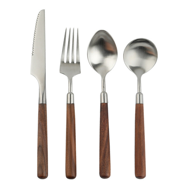 Minimalist Walnut Wood Flatware Set | 3CARATS