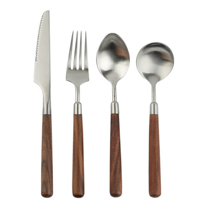Minimalist Walnut Wood Flatware Set | 3CARATS