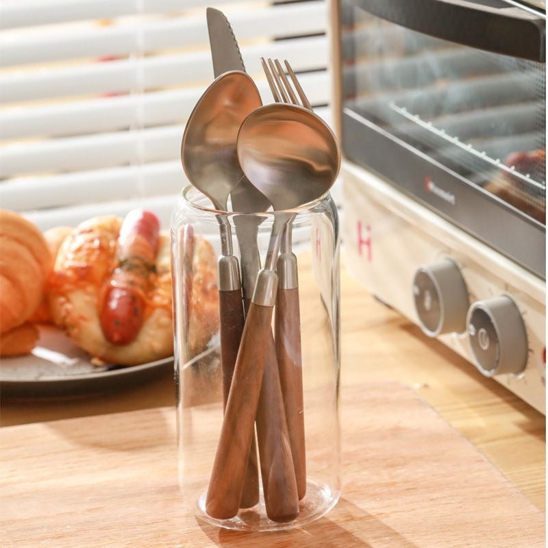 Minimalist Walnut Wood Flatware Set | 3CARATS