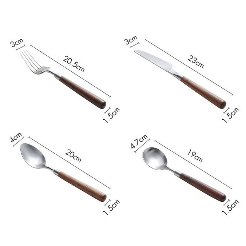 Minimalist Walnut Wood Flatware Set | 3CARATS