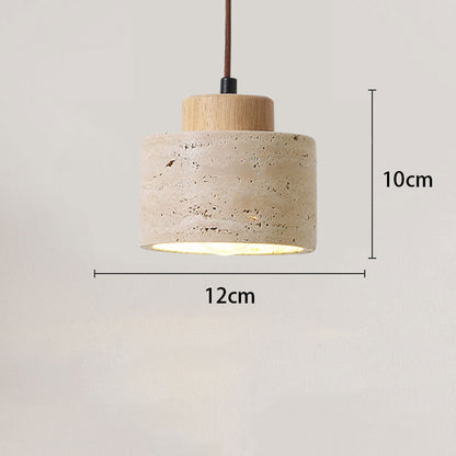 Vintage Wabi-Sabi Travertine Pendant Light | 3CARATS
