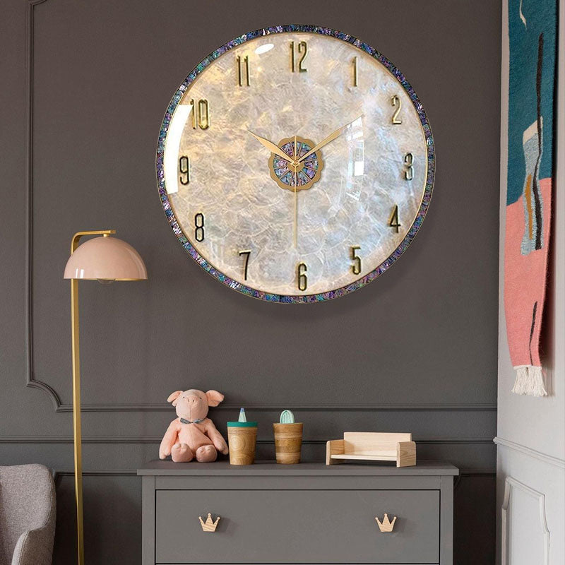 Natural Abalone Shell Alloy Wall Clock | 3CARATS