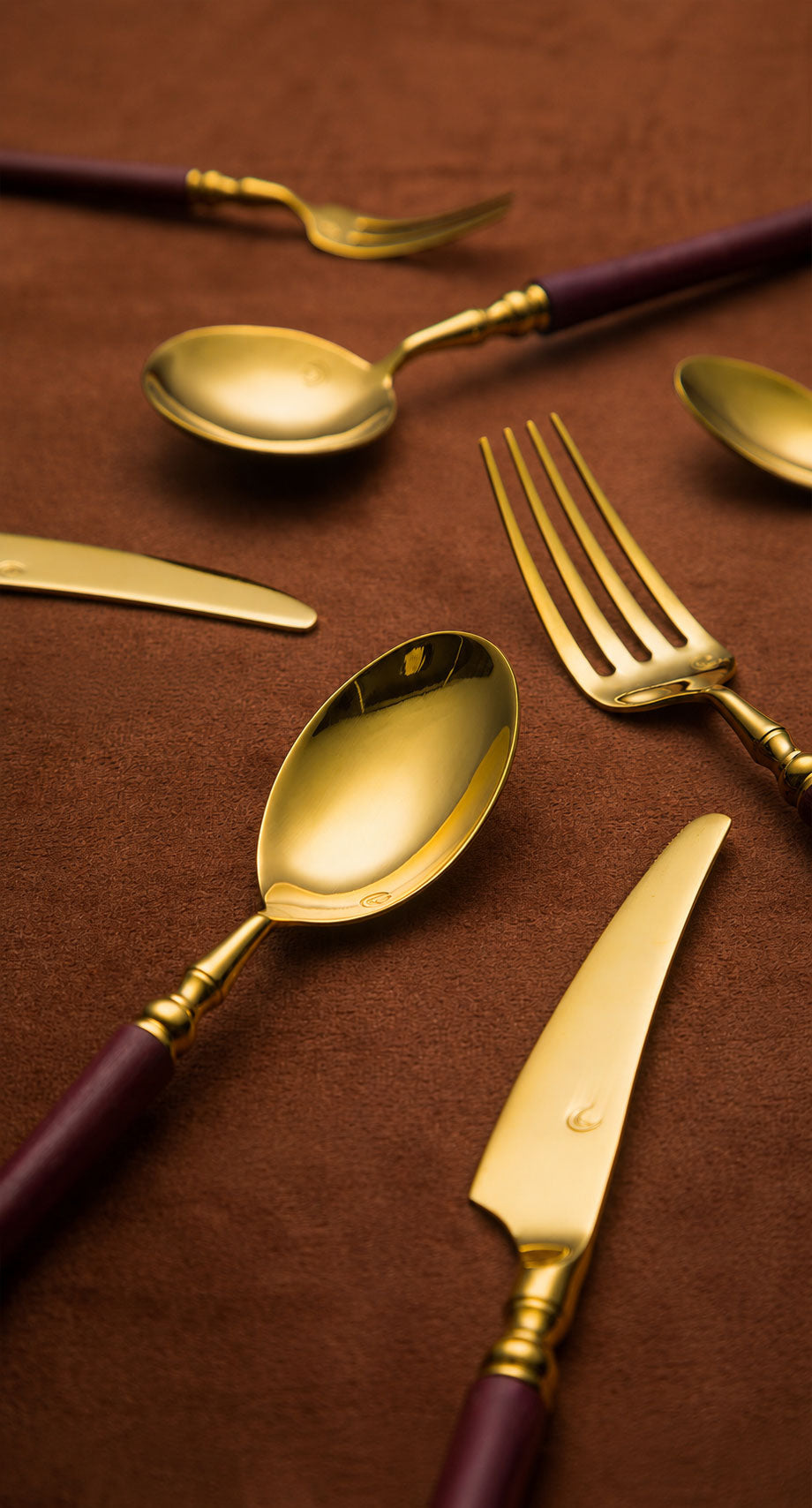 Paris Vintage Royal Violet Wood Cutlery Set | 3CARATS