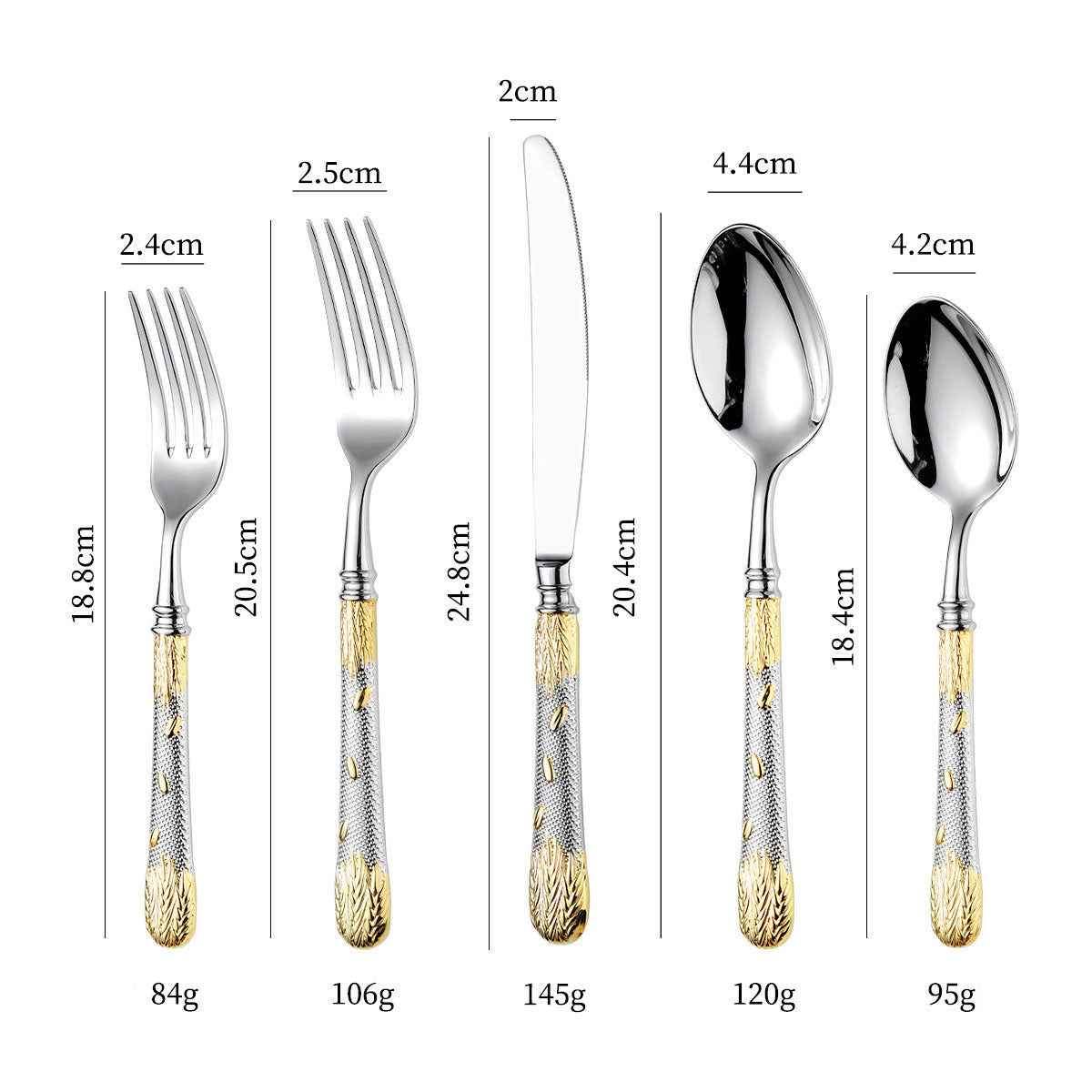 Premium Wheat Embossed Handle Forged Steak Cutlery Set | 3CARATS