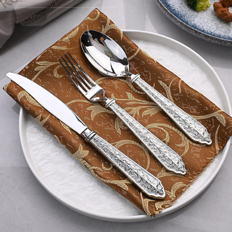 Premium Vintage Stone Texture Flatware Set | 3CARATS