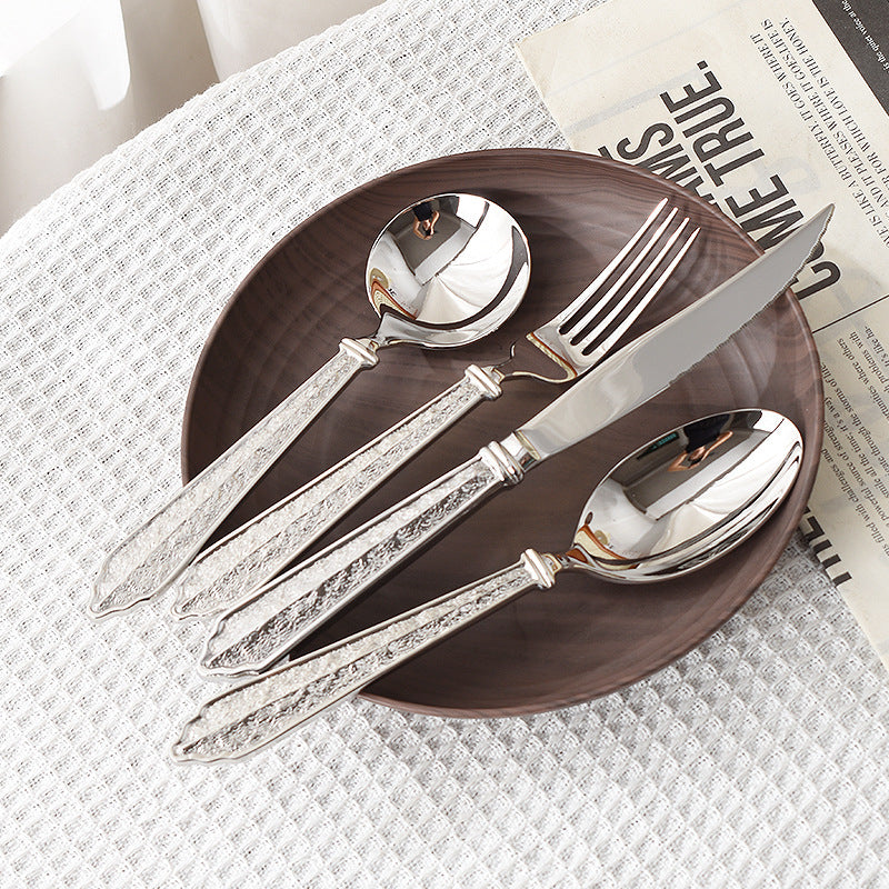 Premium Vintage Stone Texture Flatware Set | 3CARATS