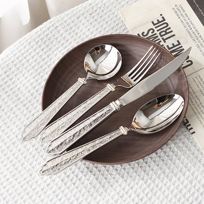 Premium Vintage Stone Texture Flatware Set | 3CARATS