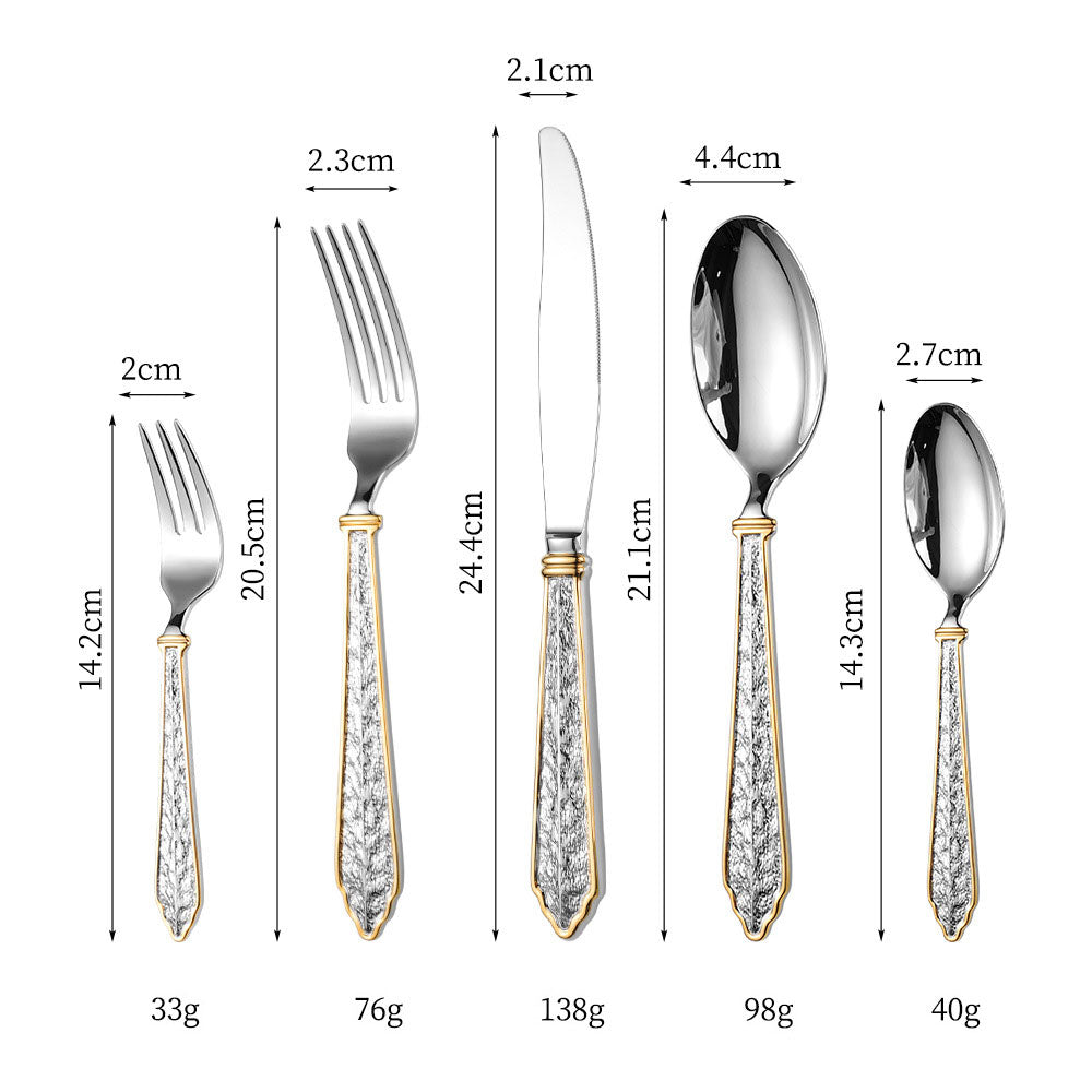 Premium Vintage Stone Texture Flatware Set | 3CARATS