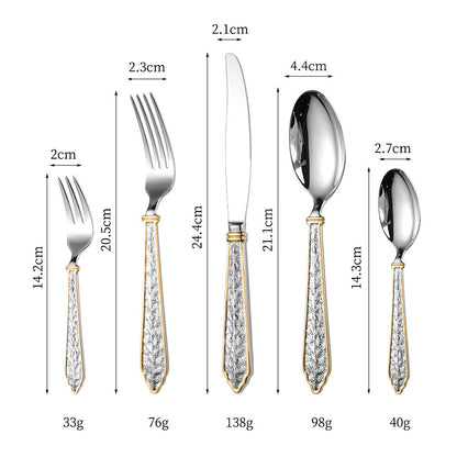 Premium Vintage Stone Texture Flatware Set | 3CARATS
