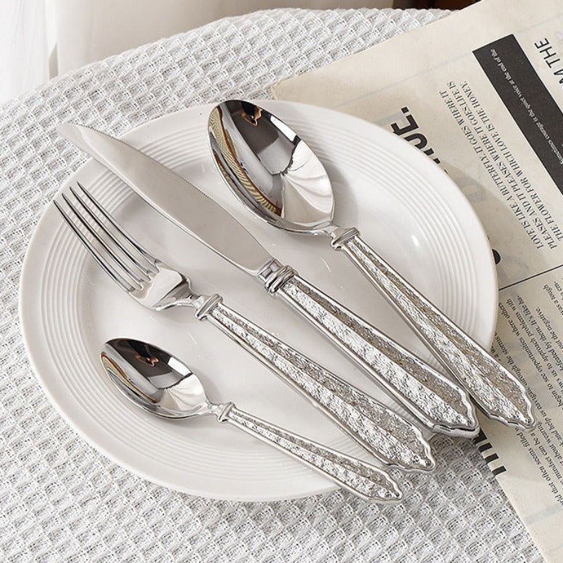 Premium Vintage Stone Texture Flatware Set | 3CARATS