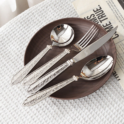 Premium Vintage Stone Texture Flatware Set | 3CARATS