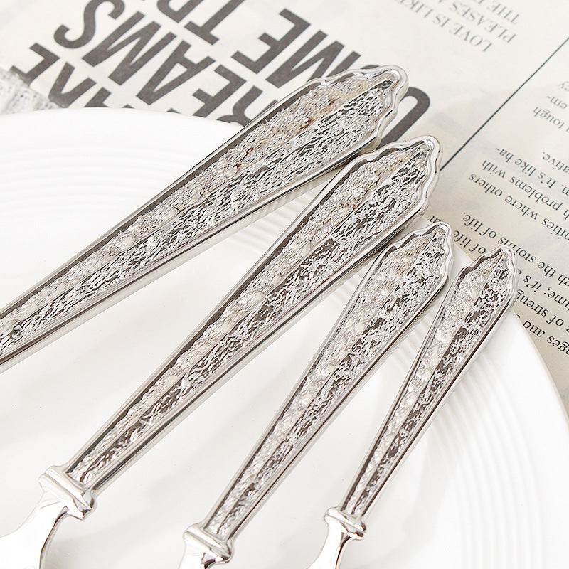 Premium Vintage Stone Texture Flatware Set | 3CARATS