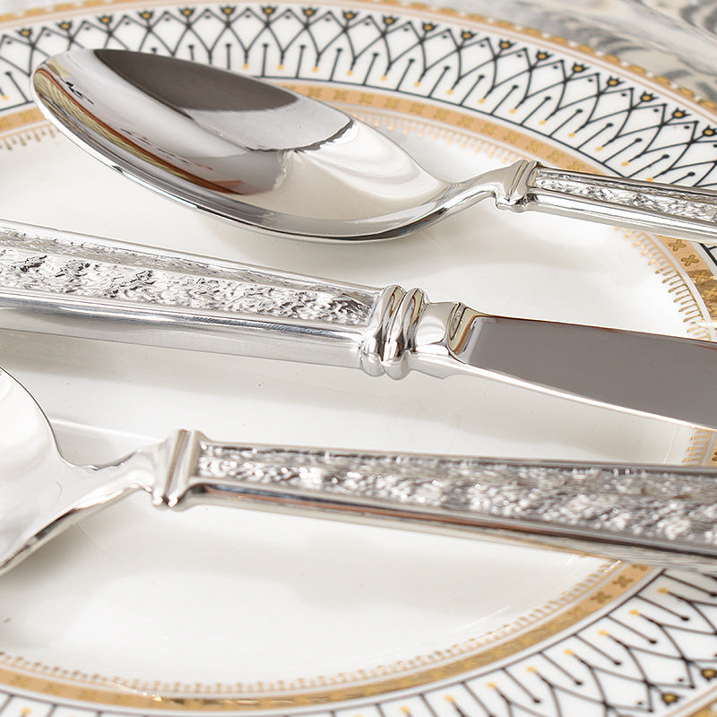 Premium Vintage Stone Texture Flatware Set | 3CARATS
