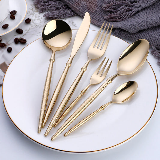 Round-Handled Hammered Cutlery Set | 3CARATS